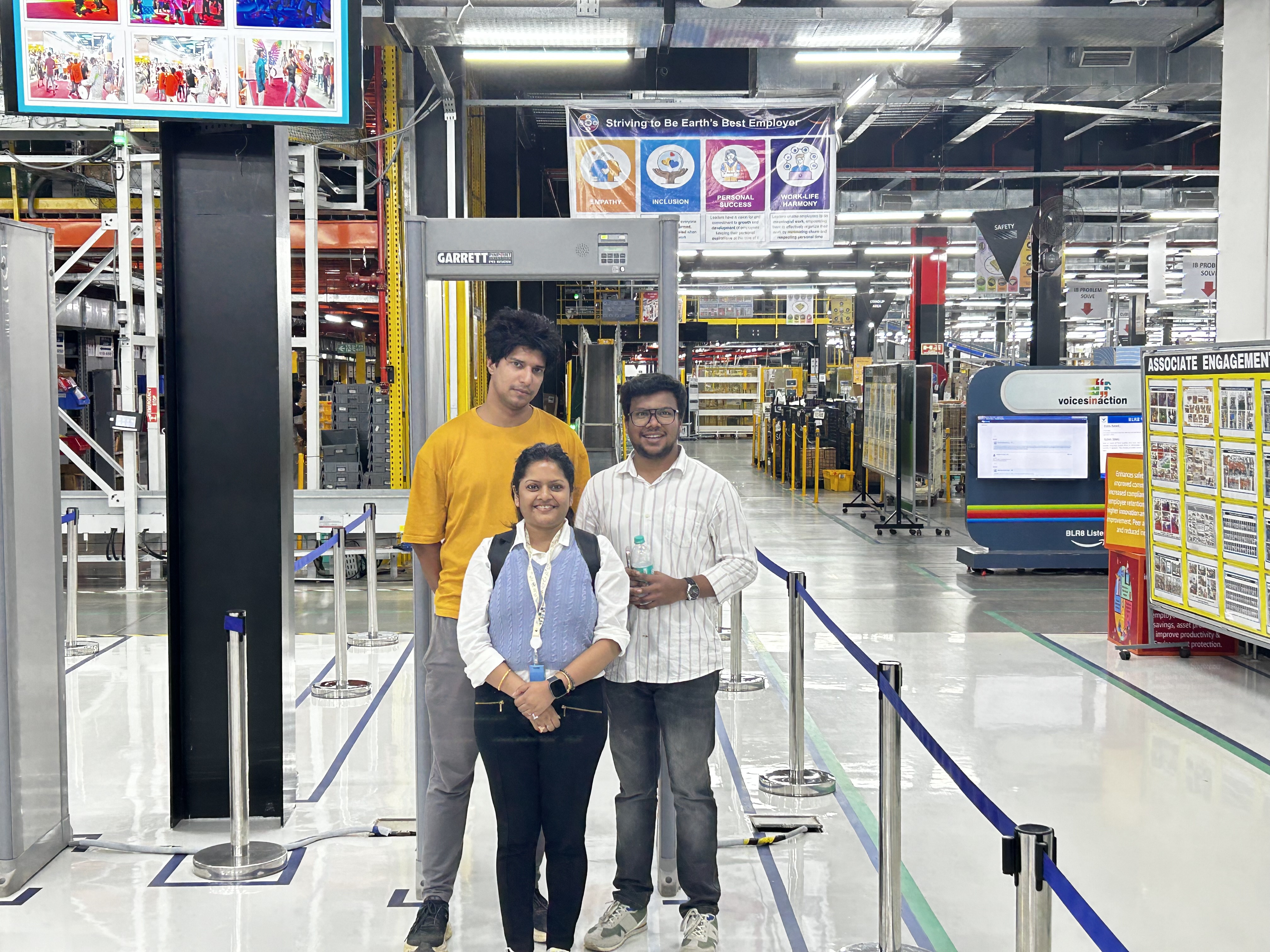 Shabul Hussain Abdul visiting Amazon fulfillment center