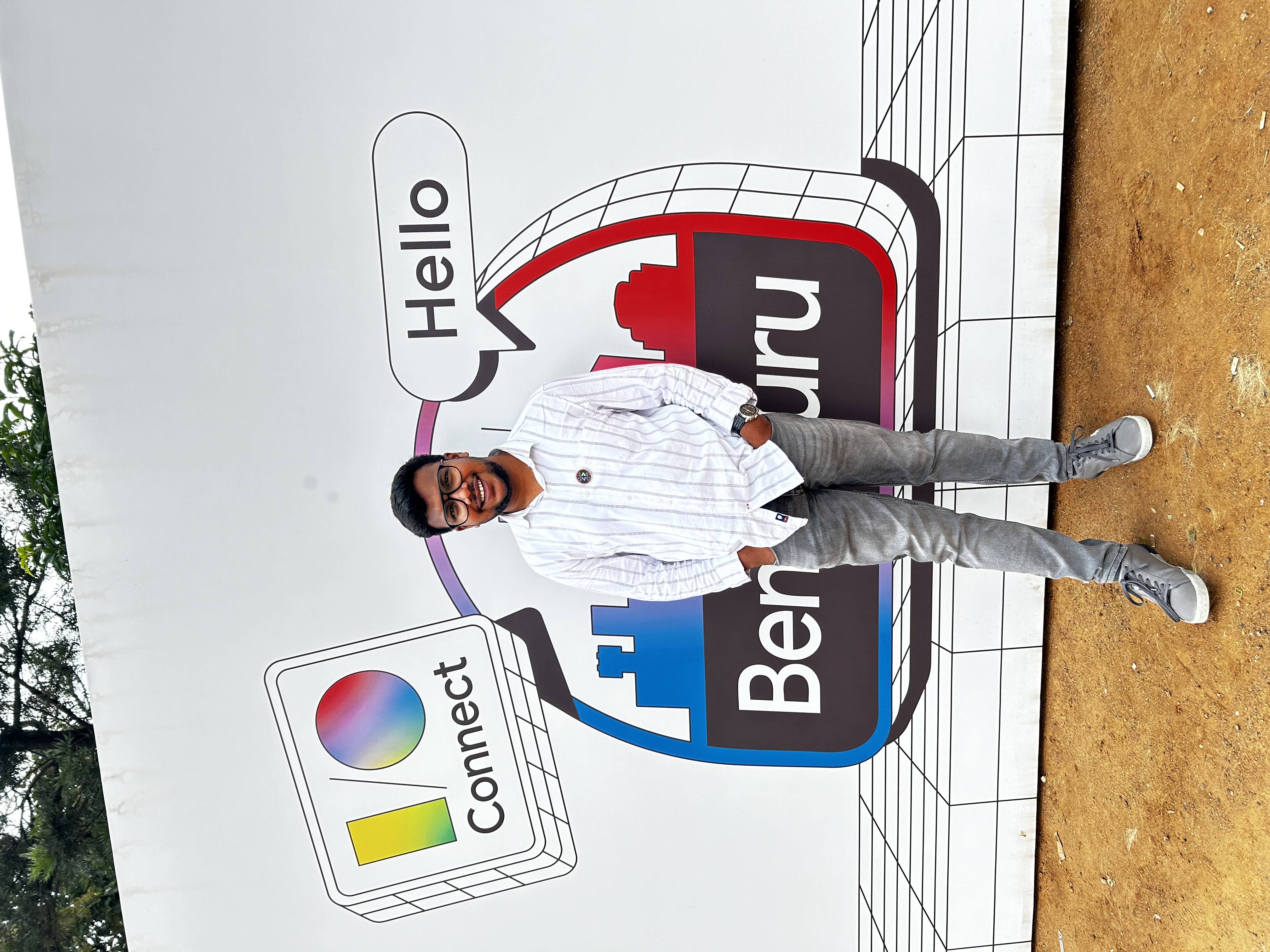 Shabul Hussain at Google IO Connect Hello Bengaluru banner